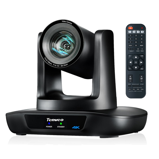 Tenveo TEVO-UHD612A-4K PTZ Video Conference Camera, 4K 30fps, 8.29MP, up to 30x Optical Zoom, 1/2.8" CMOS Sensor, 8x Digital Zoom, Auto / Manual Focus, Smart AI Auto Tracking, 3G-SDI, HDMI, USB Input / Output and PoE Support | JG Superstore