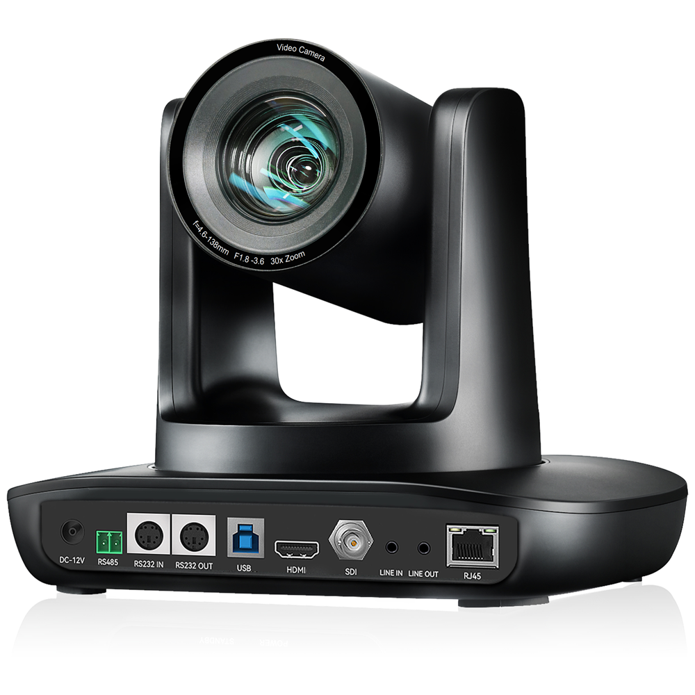 Tenveo TEVO-UHD612A-4K PTZ Video Conference Camera, 4K 30fps, 8.29MP, up to 30x Optical Zoom, 1/2.8" CMOS Sensor, 8x Digital Zoom, Auto / Manual Focus, Smart AI Auto Tracking, 3G-SDI, HDMI, USB Input / Output and PoE Support | JG Superstore