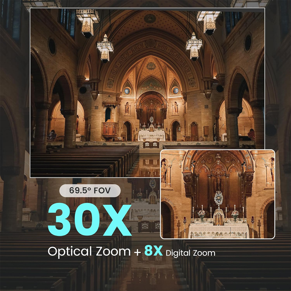 Tenveo TEVO-UHD612A-4K PTZ Video Conference Camera, 4K 30fps, 8.29MP, up to 30x Optical Zoom, 1/2.8" CMOS Sensor, 8x Digital Zoom, Auto / Manual Focus, Smart AI Auto Tracking, 3G-SDI, HDMI, USB Input / Output and PoE Support | JG Superstore
