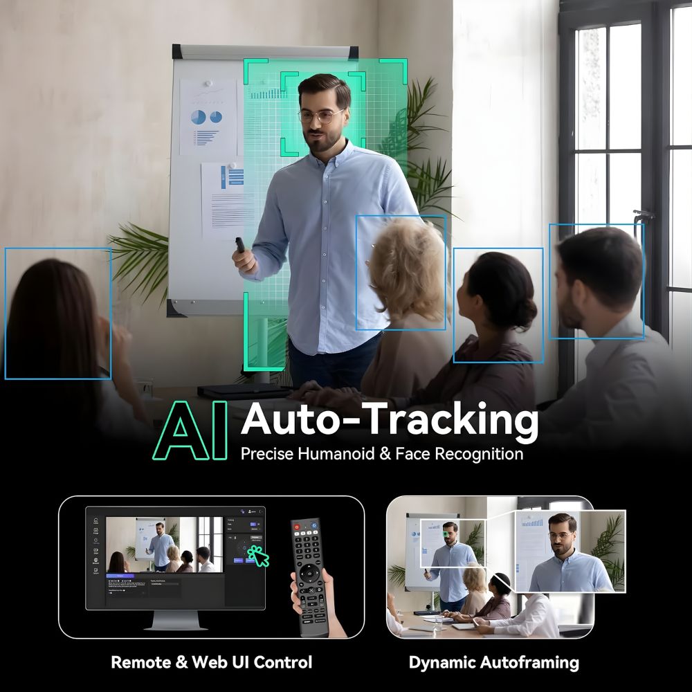 Tenveo TEVO-VHD20H-4K-NDI HX2 UHD 4K AI Auto Tracking PTZ Camera