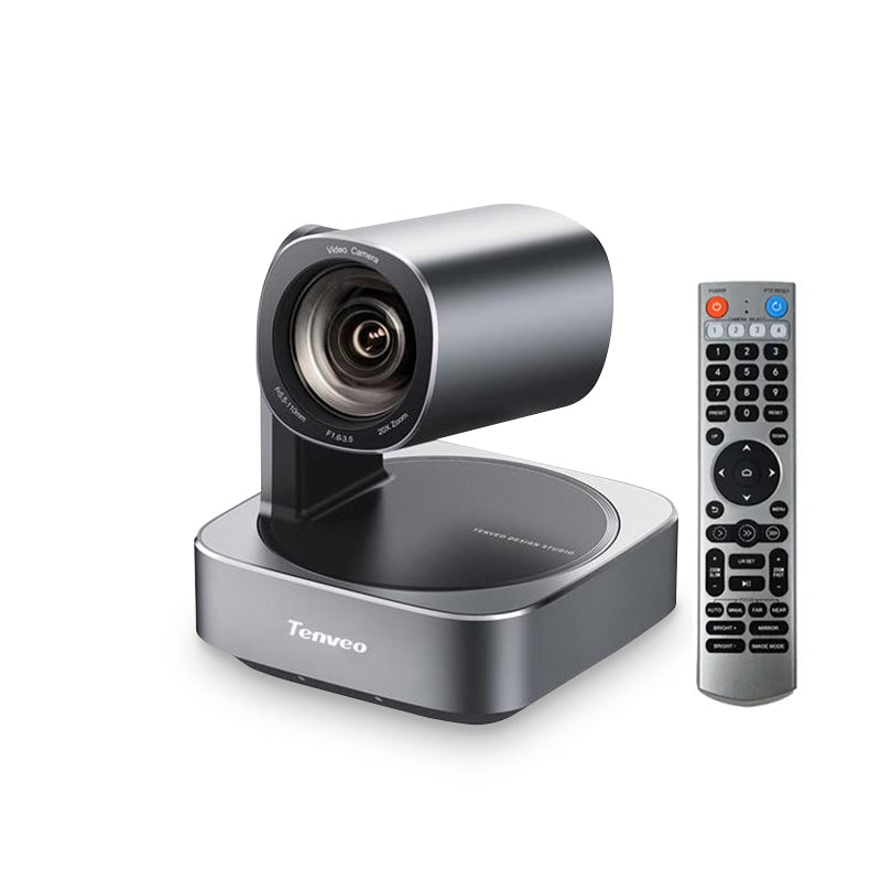 Tenveo VL10N / VL20N FHD 1080P USB Type-C / HDMI Premium PTZ Video Conference Camera with 10x / 20x Optical Zoom, IR Remote Control, USB Cable, DC 12V Power Supply, Wall Mount & Mounting Screws, Plug & Play for Meetings and Livestreaming