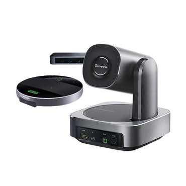 Tenveo TEVO VLGROUP-12U All-in-One Video & Audio Conferencing System with VLoop 4K UHD PTZ Camera with Hub & MagiCall Bluetooth Speakerphone, 12x Optical Zoom, Remote Control, HDMI & DP Video Interface, 360 Degree Voice Pickup for Meetings & Livestreaming