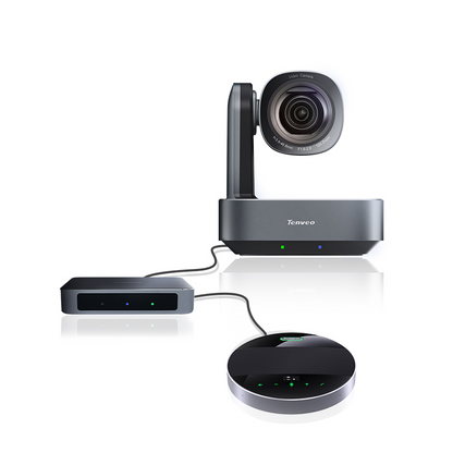 Tenveo TEVO VLGROUP-12U All-in-One Video & Audio Conferencing System with VLoop 4K UHD PTZ Camera with Hub & MagiCall Bluetooth Speakerphone, 12x Optical Zoom, Remote Control, HDMI & DP Video Interface, 360 Degree Voice Pickup for Meetings & Livestreaming