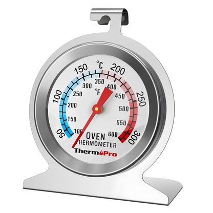 ThermoPro AOT-200 Portable Stainless Steel Oven Thermometer with Built-In Hanging Hook & Stand