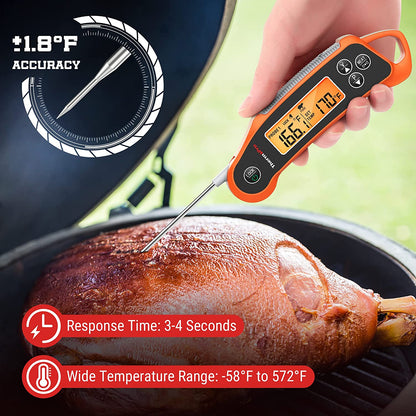 [CLEARANCE] ThermoPro TP710 Instant Read Waterproof Dual Probe Digital Meat Thermometer for Oven, Fryer, Grill, Sous Vide, BBQ, Smoker, Rotisserie, Smart Kitchen Cooking with Folding and Wired Probe, Temperature Lock & Calibration