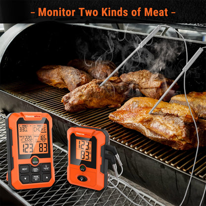 ThermoPro TP810W Dual Probe Digital Meat Thermometer for Oven, Fryer, Grill, Sous Vide, BBQ, Smoker, Rotisserie, Smart Kitchen Cooking with 500ft. Wireless Signal Range & On-Board Timer Mode