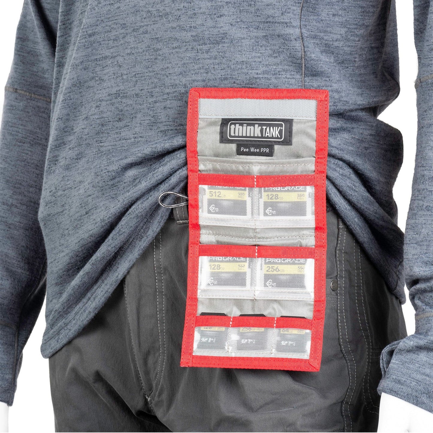 Think Tank Pee Wee Pixel Pocket Rocket ID and Memory Card Pouch Holder Wallet with 4 CF 3 SD Clear Slots and Hook / Loop Fasteners for Belt and Neck Strap for Camera Accessories