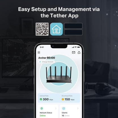 TP-Link Archer BE400 BE6500 Dual-Band Wi-Fi 7 6500Mbps Smart Gigabit Router with MU-MIMO, Beamforming, Whole Home Mesh, HomeShield Security, VPN, WPA3, QoS, 2.5Gbps WAN/LAN for 4K/8K Streaming, Online Gaming & Conferencing | TP LINK TPLINK