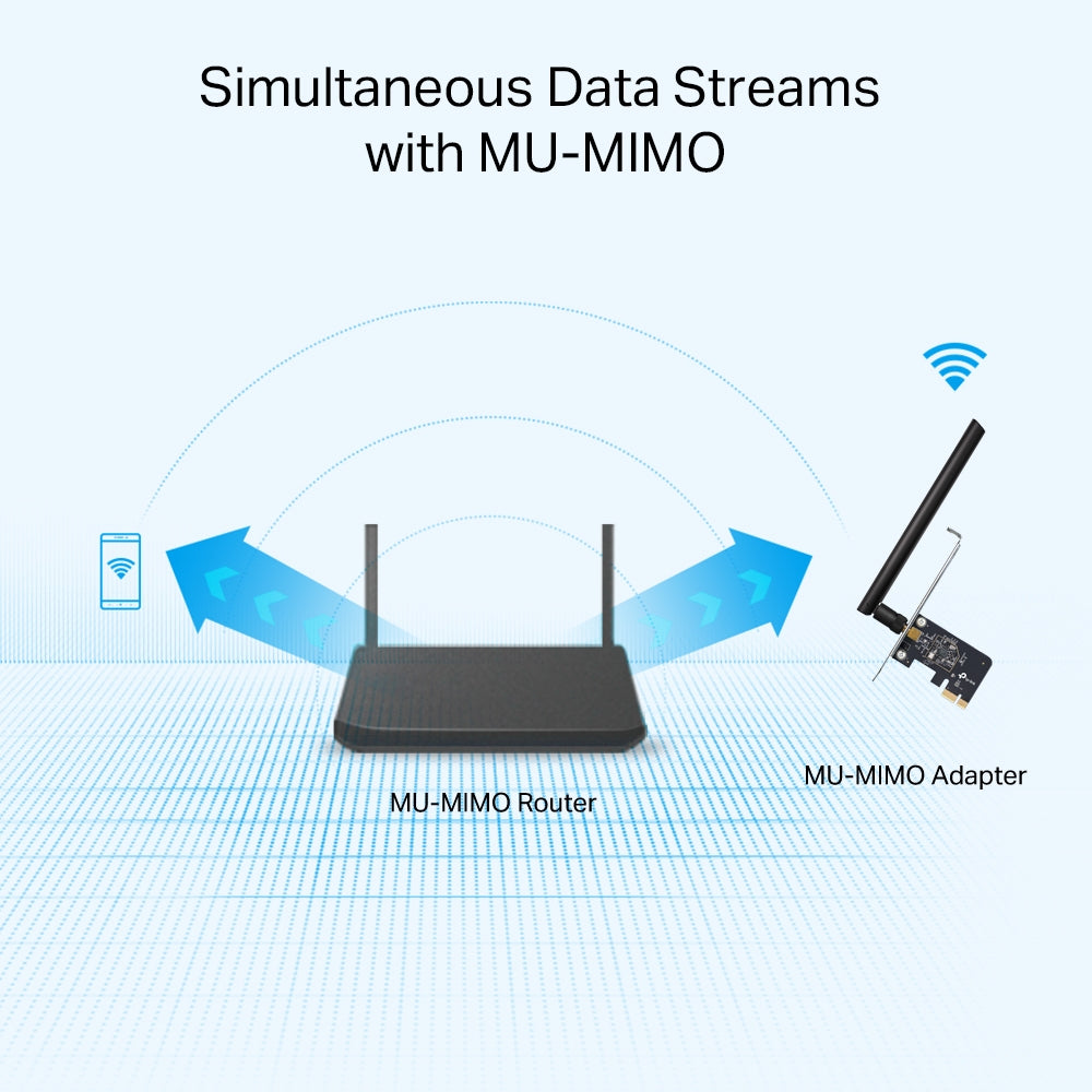 TP-Link Archer T2E AC600 Dual Band Wi-Fi High-Speed Wireless PCIe Adapter with MU-MIMO, WPA3, Low-Latency & High-Gain Anten for Desktop Computers (Windows Only) | Network Adapters | TP LINK TPLINK