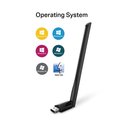 TP-Link Archer T2U Plus AC600 High Gain Wireless Dual Band USB 2.0 Adapter with 433Mbps at 5GHz, 200Mbps at 2.4GHz Wi-Fi, Adjustable High Gain External Antenna for Windows & macOS