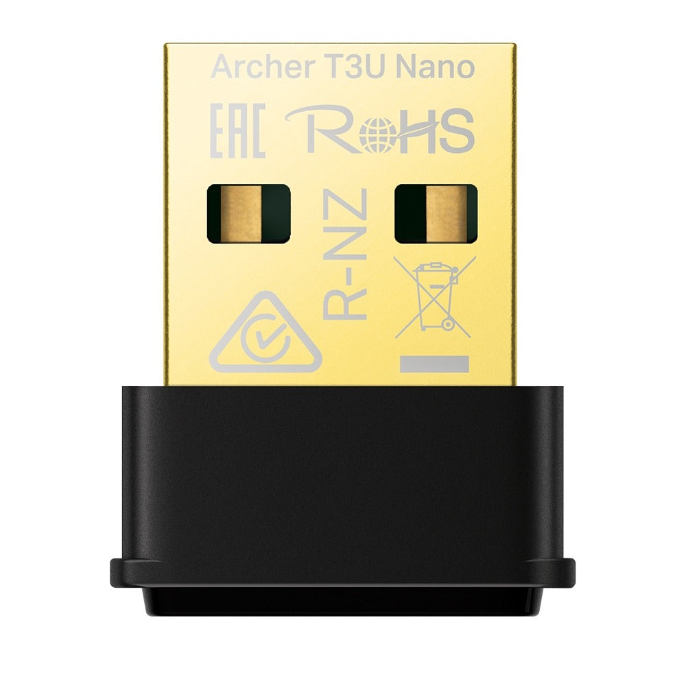 TP-Link Archer T3U Nano AC1300 Wireless Dual Band MU-MIMO USB 2.0 Adapter with 867Mbps at 5GHz, 400Mbps at 2.4GHz Wi-Fi for Windows 11/10/8.1/8/7