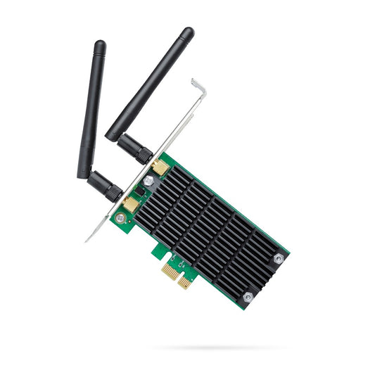 TP-Link Archer T4E AC1200 Wireless Dual Band PCIe Adapter with 867Mbps at 5GHz, 300Mbps at 2.4GHz Wi-Fi, Dual External Antenna, Beamforming, Low-Profile Bracket, Heat Sink Technology for Windows 10/8.1/8/7/XP (32/64bit)