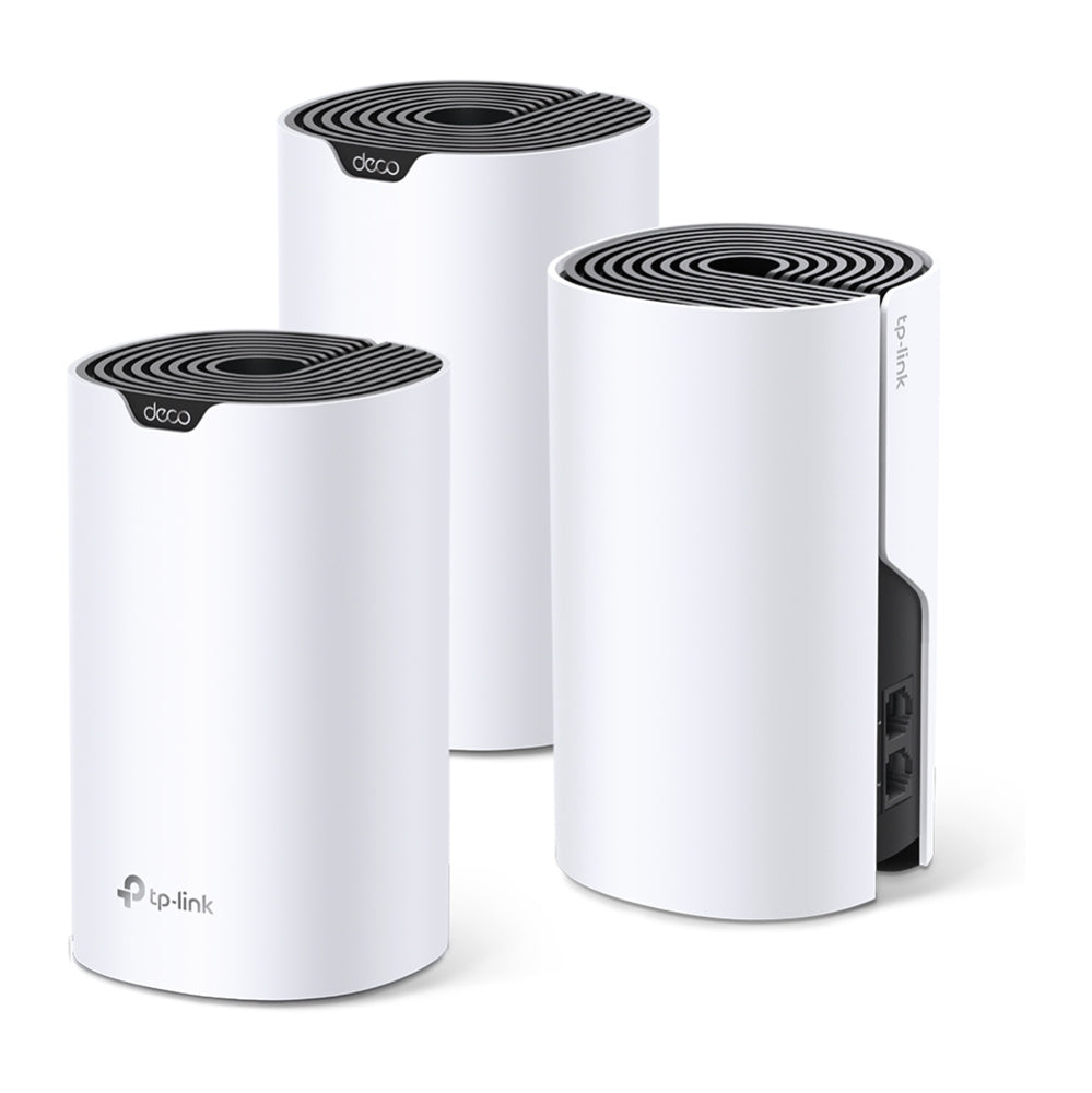 TP-Link Deco S4 (3-Pack) AC1900 Whole Home Mesh Dual Band Wi-Fi System with 1300Mbps at 5GHz, 600Mbps at 2.4GHz, Covers Up to 4,000 sq.ft., Connect 100 Devices, Router/Access Point Mode, MU-MIMO, Beamforming, IPv6, QoS, Alexa Supported