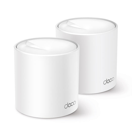 TP-Link Deco X50 (2-Pack) AX3000 Whole Home Mesh Dual Band Wi-Fi 6 System with 2402Mbps at 5GHz, 574Mbps at 2.4GHz, Covers Up to 4,500 sq.ft., Connect 150 Devices, Router/AP Mode, MU-MIMO, Beamforming, IPv6, OFDMA, IPTV, Alexa Supported