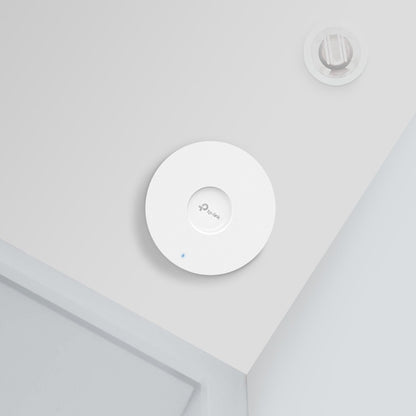 TP-Link EAP653 AX3000 Dual Band Ceiling Mount Wi-Fi 6 Access Point with 2402Mbps at 5GHz, 574Mbps at 2.4GHz, Gigabit RJ45 Port, MU-MIMO, Omada Mesh Tech, 160MHz Channel, PoE+ Powered, Beamforming, Omada SDN, Seamless Roaming, Band Steering