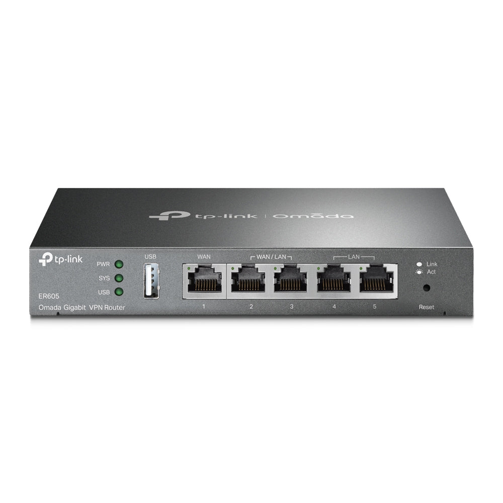TP-Link ER605 Omada 5 Port Gigabit VPN Router Hub with USB 2.0 and WAN/LAN/WAN+LAN RJ45 Ports Supports Cloud Centralized Management, 4G/3G Mobile Broadband Backup Mode, Microsoft & Windows OS - Smart Network Devices | TPLINK TP LINK