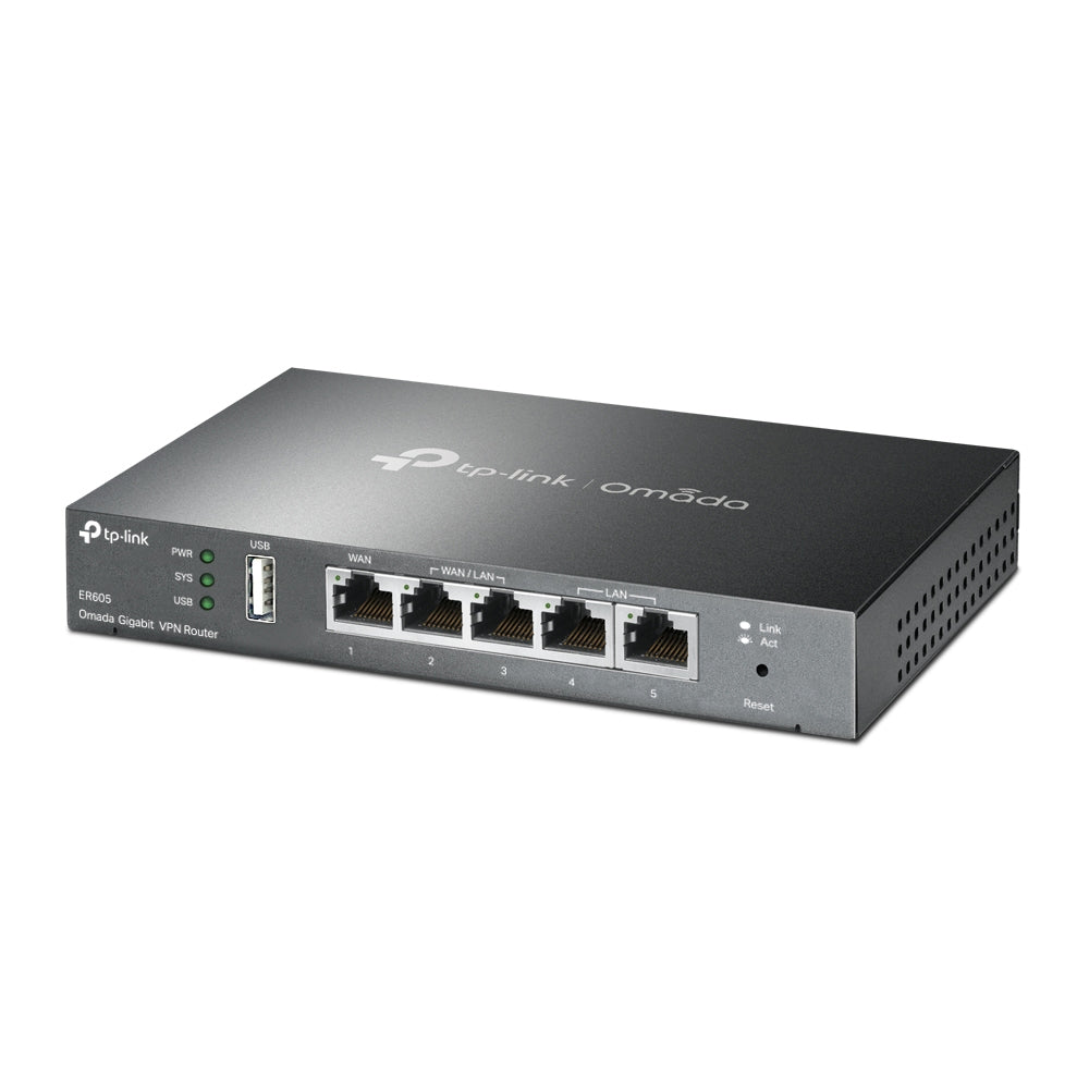 TP-Link ER605 Omada 5 Port Gigabit VPN Router Hub with USB 2.0 and WAN/LAN/WAN+LAN RJ45 Ports Supports Cloud Centralized Management, 4G/3G Mobile Broadband Backup Mode, Microsoft & Windows OS - Smart Network Devices | TPLINK TP LINK