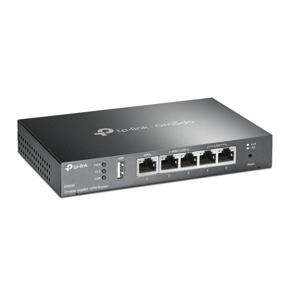 TP-Link ER605 Omada 5 Port Gigabit VPN Router Hub with USB 2.0 and WAN/LAN/WAN+LAN RJ45 Ports Supports Cloud Centralized Management, 4G/3G Mobile Broadband Backup Mode, Microsoft & Windows OS - Smart Network Devices | TPLINK TP LINK