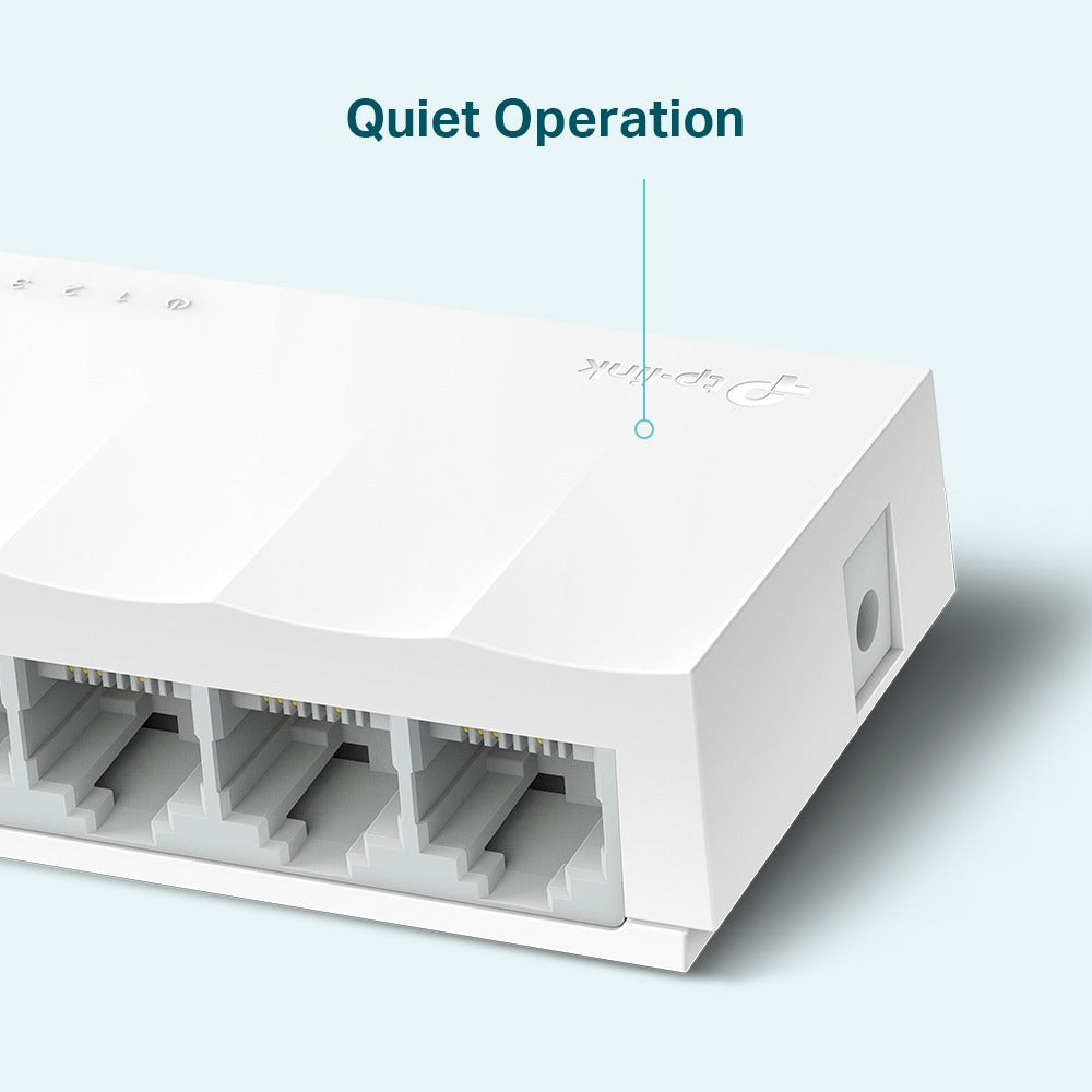 TP-Link LS1005 5-Port 10/100Mbps Desktop Switch with RJ45 Ethernet Ports Supporting Auto-MDI/MDIX, Driver Free, Fanless, MAC Address Learning, Green Ethernet Technology, 802.3X Flow Control