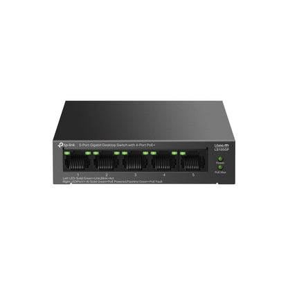 TP-Link LS105GP LiteWave 5-Port Gigabit Desktop Switch with 4-Port PoE+ | 65W Budget, 250m Transmission, Auto-Recovery & Power Magement for  IP Security Cameras, IP Line Phone, Access Points & Network Video Recorder | TP Link TPLink