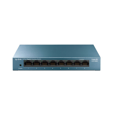 TP-Link LS108G 8-Port 10/100/1000Mbps Gigabit Desktop Switch with Auto-Negotiation RJ45 Ports Supporting Auto-MDI/MDIX, Driver Free, Fanless, 802.1p/DSCP QoS Function, MAC Address Learning, 802.3X Flow Control, Green Ethernet Technology
