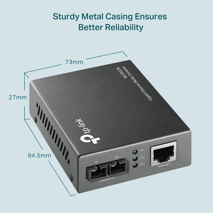 TP-Link MC200CM Gigabit Multi-Mode Media Converter Fiber Optic Transceiver with 0.55 km Extension Range, Full Duplex Mode, Auto-MDI/MDIX TP LINK TPLINK