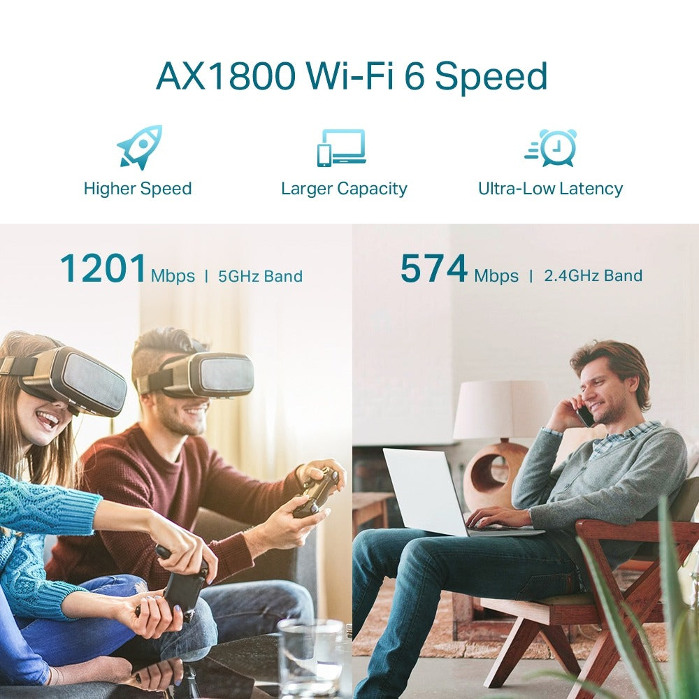 TP-Link RE605X AX1800 Dual Band Wi-Fi Range Extender Wall Plugged with 1201Mbps at 5GHz, 574Mbps at 2.4GHz, Gigabit Ethernet Port, Access Point Mode, Easy Setup Via WPS / Tether App, MU-MIMO, OFDMA, Beamforming, OneMesh, Adaptive Path