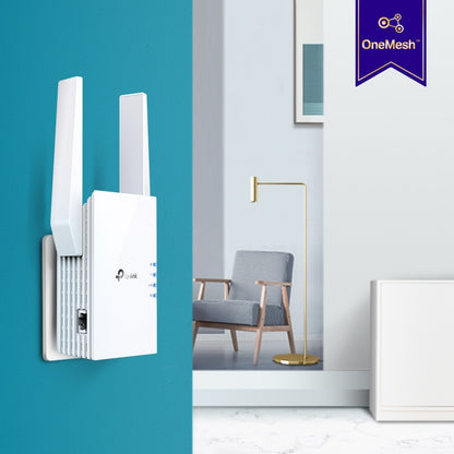 TP-Link RE605X AX1800 Dual Band Wi-Fi Range Extender Wall Plugged with 1201Mbps at 5GHz, 574Mbps at 2.4GHz, Gigabit Ethernet Port, Access Point Mode, Easy Setup Via WPS / Tether App, MU-MIMO, OFDMA, Beamforming, OneMesh, Adaptive Path