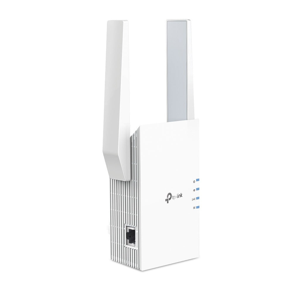 TP-Link RE705X AX3000 Wireless Dual Band Wireless Mesh Wi-Fi 6 Range Extender 2402Mbps 5GHz / 574Mbps 2.4GHz Plug-In Wifi Repeater Router with MIMO Built-In Access Point TP LINK TPLINK