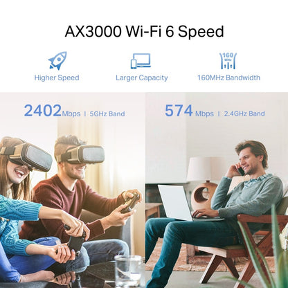 TP-Link RE705X AX3000 Wireless Dual Band Wireless Mesh Wi-Fi 6 Range Extender 2402Mbps 5GHz / 574Mbps 2.4GHz Plug-In Wifi Repeater Router with MIMO Built-In Access Point TP LINK TPLINK