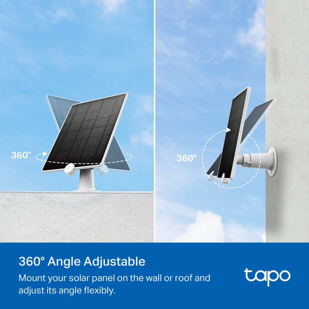 TP-Link Tapo A200 Solar Panel for Tapo C420, C420 & C400 Battery-Powered Security Cameras with 4.5W Charging Power & IP65 Waterproof Dustproof | CCTV & Surveillance Camera System | TP Link TPLink