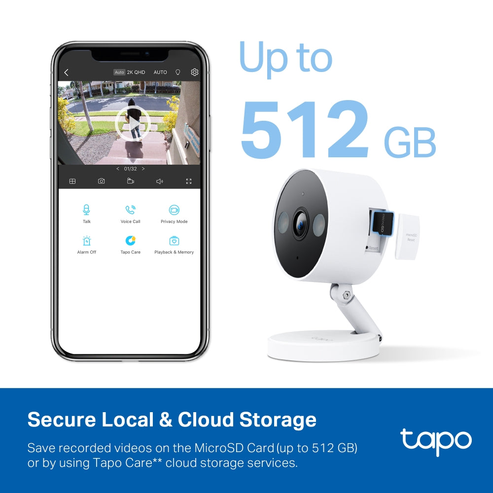 TP-Link Tapo C120 Indoor/Outdoor Wi-Fi Home Security Camera with Full-Color Night Vision, Subject Detection, Two-Way Audio, Sound & Light Alarm, Voice Assist & Privacy Mode | CCTV & Surveillance Cameras | TP LINK TPLINK