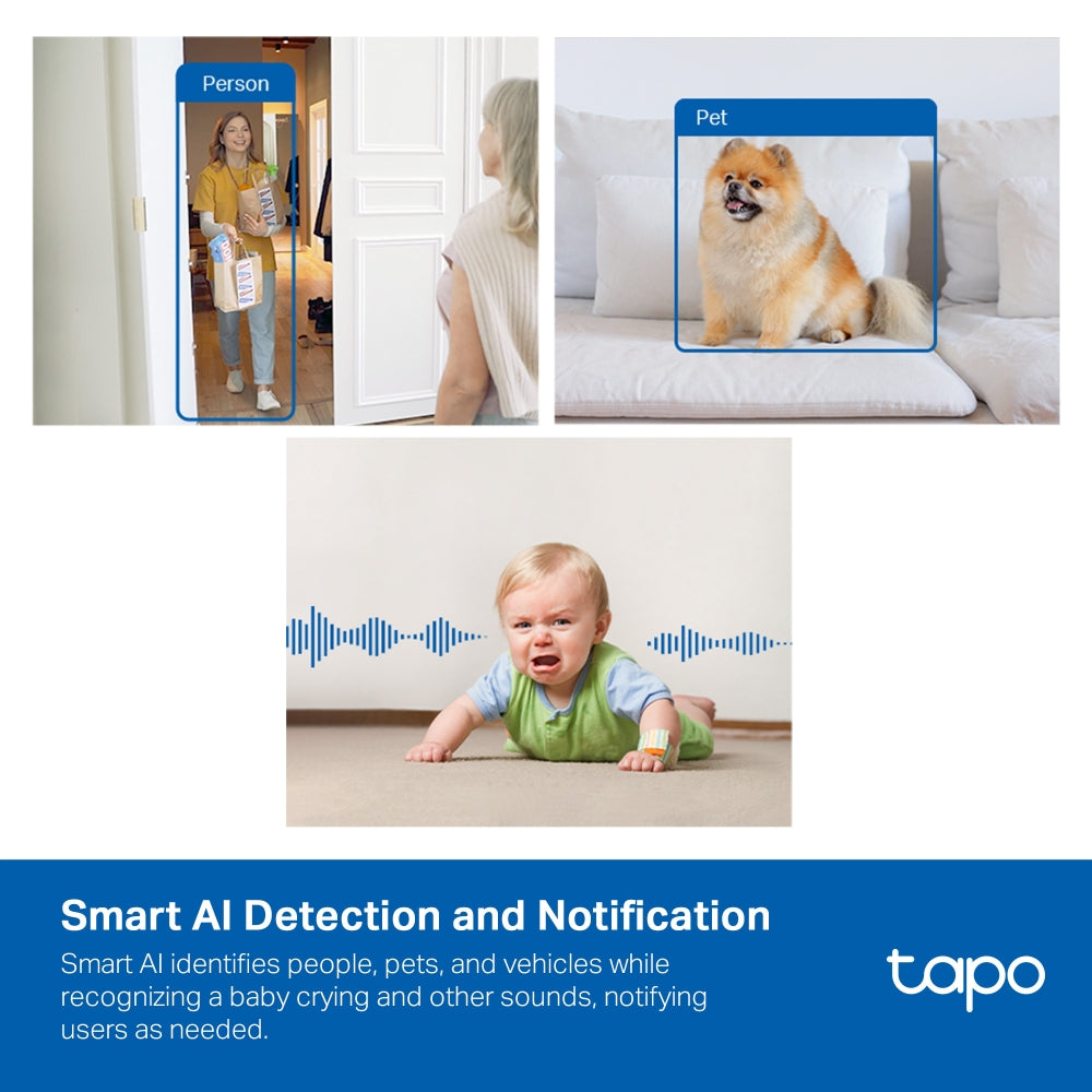 TP-Link Tapo C125 AI Home Wi-Fi Security Camera 2K QHD with Physical Privacy Shutter, Dual IR Night Vision, Smart Subject & Motion Detection, Two-way Audio, Smartphone App & Voice Control | CCTV & Surveillance Cameras | TP Link TPLink