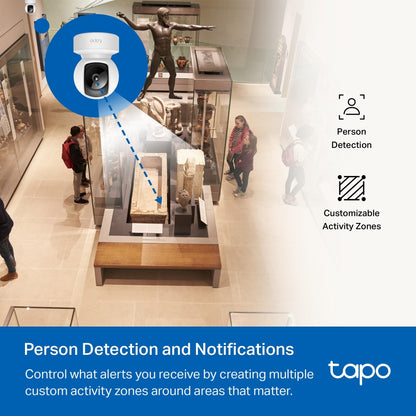 TP-Link Tapo C202 Pan/Tilt Wi-Fi Home Security Camera with Advance Night Vision, Subject Detection & Motion Tracking, Two-Way Audio, Sound & Light Alarm, Voice Assist & Privacy Mode | CCTV & Surveillance Cameras | TP LINK TPLINK
