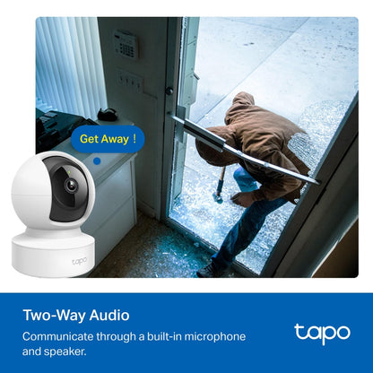 TP-Link Tapo C202 Pan/Tilt Wi-Fi Home Security Camera with Advance Night Vision, Subject Detection & Motion Tracking, Two-Way Audio, Sound & Light Alarm, Voice Assist & Privacy Mode | CCTV & Surveillance Cameras | TP LINK TPLINK