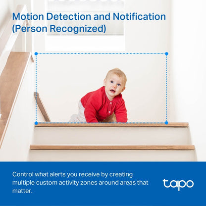 TP-Link Tapo C210 Pan/Tilt Home Security Wi-Fi Camera 2.4 GHz 2K 3MP Full-HD with Night Vision Up to 9m, Motion Detection, 360° Pan & 114° Tilt, Two-Way Audio, f/2.4 Max Aperture, 3.8mm Focal Length, Alexa & Google Assistant Voice Control