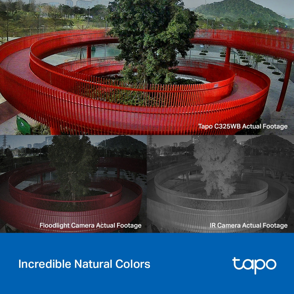 TP-Link Tapo C325WB ColorPro Outdoor Wi-Fi Security Camera 2K 4MP HDR with Colored Night Vision, Subject & Motion Detection, Two-Way Audio, Siren Spotlight Alarm, Smartphone App & Voice Control | CCTV & Surveillance Camera | TP Link TPLink