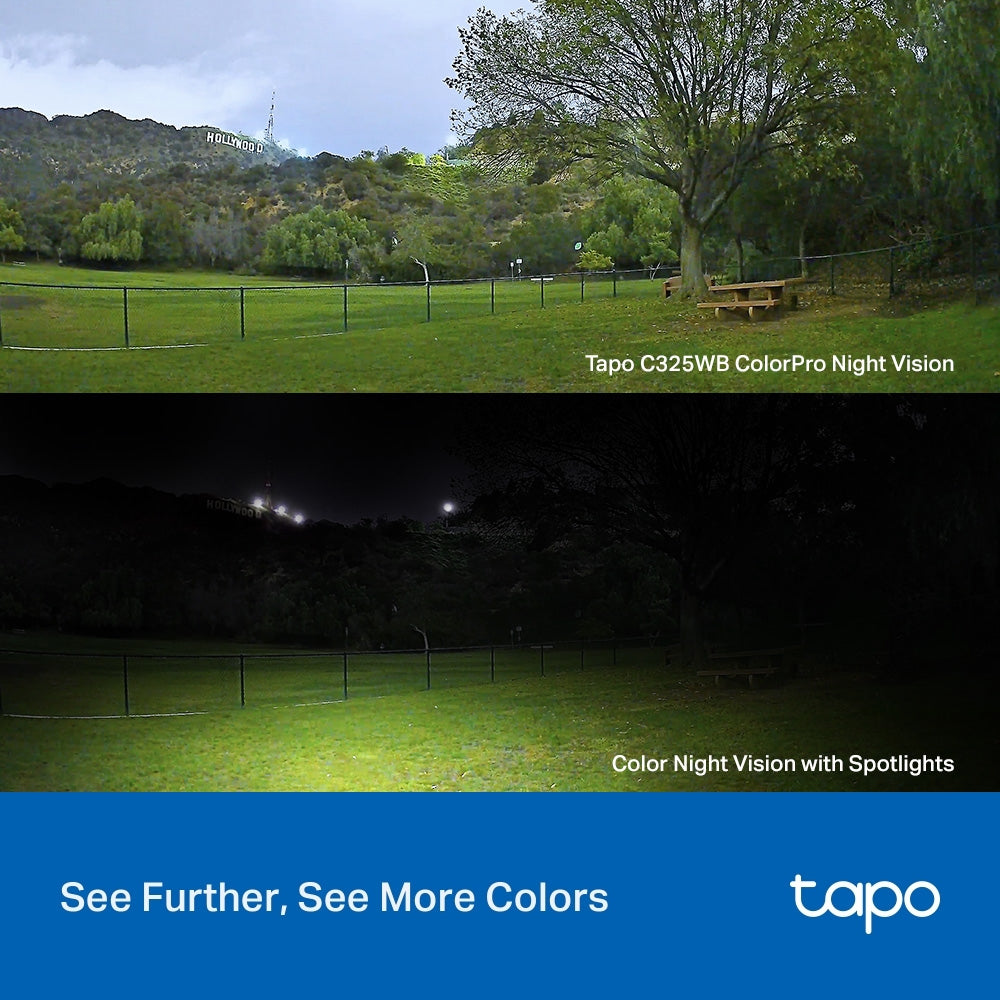 TP-Link Tapo C325WB ColorPro Outdoor Wi-Fi Security Camera 2K 4MP HDR with Colored Night Vision, Subject & Motion Detection, Two-Way Audio, Siren Spotlight Alarm, Smartphone App & Voice Control | CCTV & Surveillance Camera | TP Link TPLink