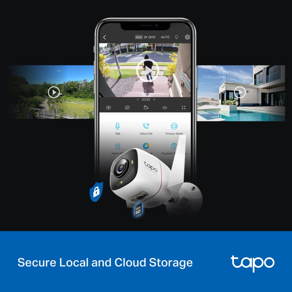 TP-Link Tapo C325WB ColorPro Outdoor Wi-Fi Security Camera 2K 4MP HDR with Colored Night Vision, Subject & Motion Detection, Two-Way Audio, Siren Spotlight Alarm, Smartphone App & Voice Control | CCTV & Surveillance Camera | TP Link TPLink