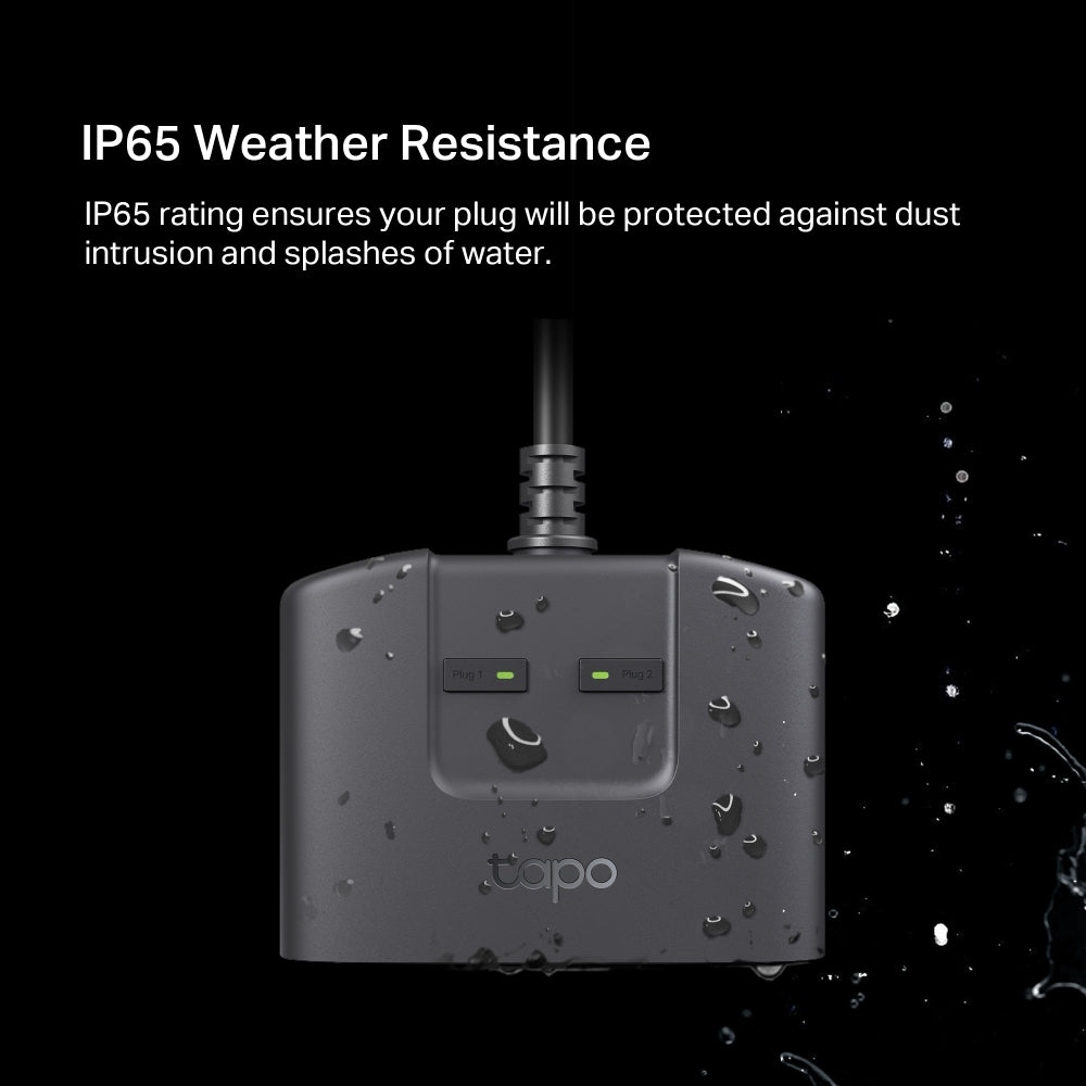 TP-Link Tapo P400M Outdoor Smart Wi-Fi Power Strip Plug with 3 Standard AC Outlets, Voice Control, Energy Monitoring, Overload Protection, Home Automation & Device Magement, Smartphone app Interface, Matter-Certified | TP LINK TPLINK