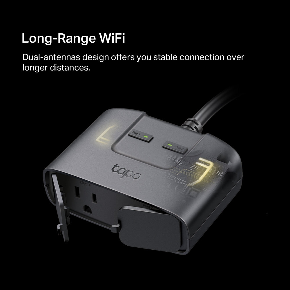 TP-Link Tapo P400M Outdoor Smart Wi-Fi Power Strip Plug with 3 Standard AC Outlets, Voice Control, Energy Monitoring, Overload Protection, Home Automation & Device Magement, Smartphone app Interface, Matter-Certified | TP LINK TPLINK