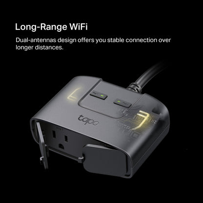 TP-Link Tapo P400M Outdoor Smart Wi-Fi Power Strip Plug with 3 Standard AC Outlets, Voice Control, Energy Monitoring, Overload Protection, Home Automation & Device Magement, Smartphone app Interface, Matter-Certified | TP LINK TPLINK