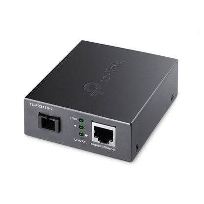 TP-Link TL-FC311B-2 Gigabit RJ45 to 1000Mbps Single-mode SC WDM Bi-Directional Media Fiber Converter Extends Up to 2km, Supports Auto-MDI/MDIX, Half/Full Duplex Wireless Networking