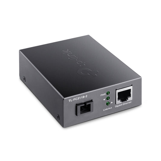 TP-Link TL-FC311B-2 Gigabit RJ45 to 1000Mbps Single-mode SC WDM Bi-Directional Media Fiber Converter Extends Up to 2km, Supports Auto-MDI/MDIX, Half/Full Duplex Wireless Networking