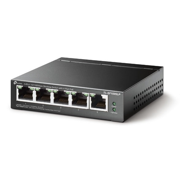 TP-Link TL-SF1005LP 5-Port 10/100Mbps Desktop Switch with 4-Port PoE Fanless Fast Ethernet RJ45 Network Switch Hub (Plug & Play) with Auto-Negotiation and Auto-MDI/MDIX Support TP LINk TPLINK