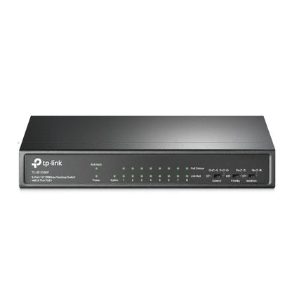 TP-Link TL-SF1009P 9-Port 10/100Mbps Desktop Switch with 8-Port PoE+ 65W Fanless Fast Ethernet Netowrk Switch Hub (Plug & Play) with Auto-Negotiation and Auto-MDI/MDIX TP LINK TPLINK