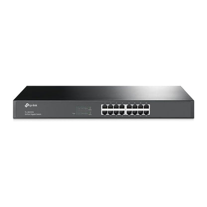 TP-Link TL-SG1016 16-Port Gigabit Rackmount Switch 16 Port 10/100/1000Mbps Fanless Gigabit Ethernet RJ45 Network Switch Hub 19 inch Rack-Mountable with Auto-Negotiation and Auto-MDI/MDIX TP LINK TPLINK
