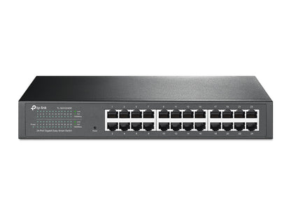TP-Link 24 Port Gigabit Desktop / Rackmount Easy SMART Network Switch Fast Ethernet RJ45 Hub 10/100/1000Mbps Fanless Rack-Mountable Design with Auto-Negotiation Auto-MDI/MDIX Web Based UI User Interface | TL-SG1024DE, TL-SG1024D, TL-SG1024