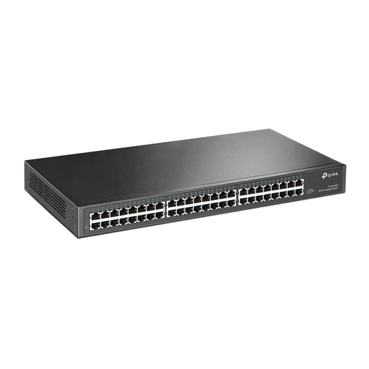 TP-Link TL-SG1048 48-Port Gigabit Switch (Unmanaged) 1U 19-inch Rackmount, 48x 10/100/1000Mbps RJ45 Ethernet Ports, 96Gpbs Switching Capacity, 16K MAC Address Table, Support Auto MDI/MDIX, Plug & Play