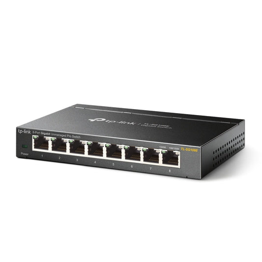 TP-Link TL-SG108E 8-Port Gigabit Easy Smart Switch 8x 10/100/1000Mbps RJ45 Ethernet Ports with 16Gbps Switching Capacity, 4K MAC Address Table, MTU/Port/Tag-based VLAN, QoS, IGMP Snooping, Web/Utility Management